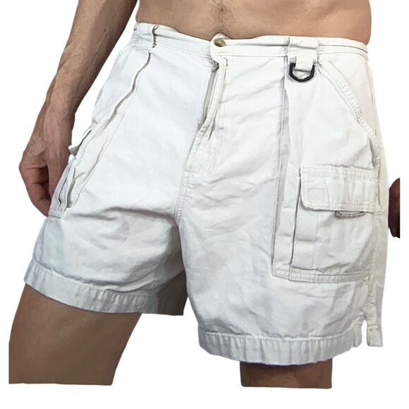 Columbia PFG Khaki Cargo Shorts XL Elastic Waist Outdoor Hiking Lightweight*XL - Picture 1 of 13